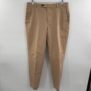 Brooks Brothers Milano Khaki Pants Mens Size W33 L30 Slim Fit Cotton Chinos Tan